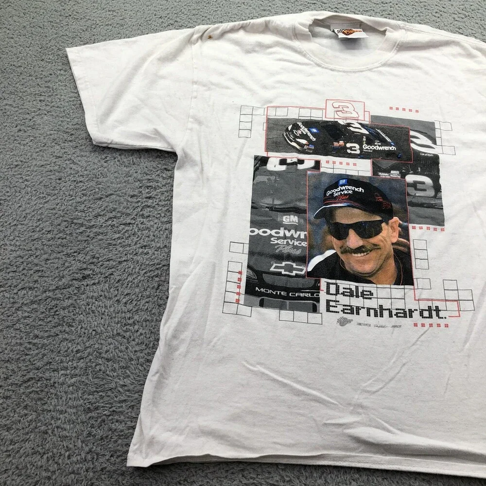 Dale Earnhardt Shirt Mens Large White NASCAR Racing Winners Circle Graphic Tee